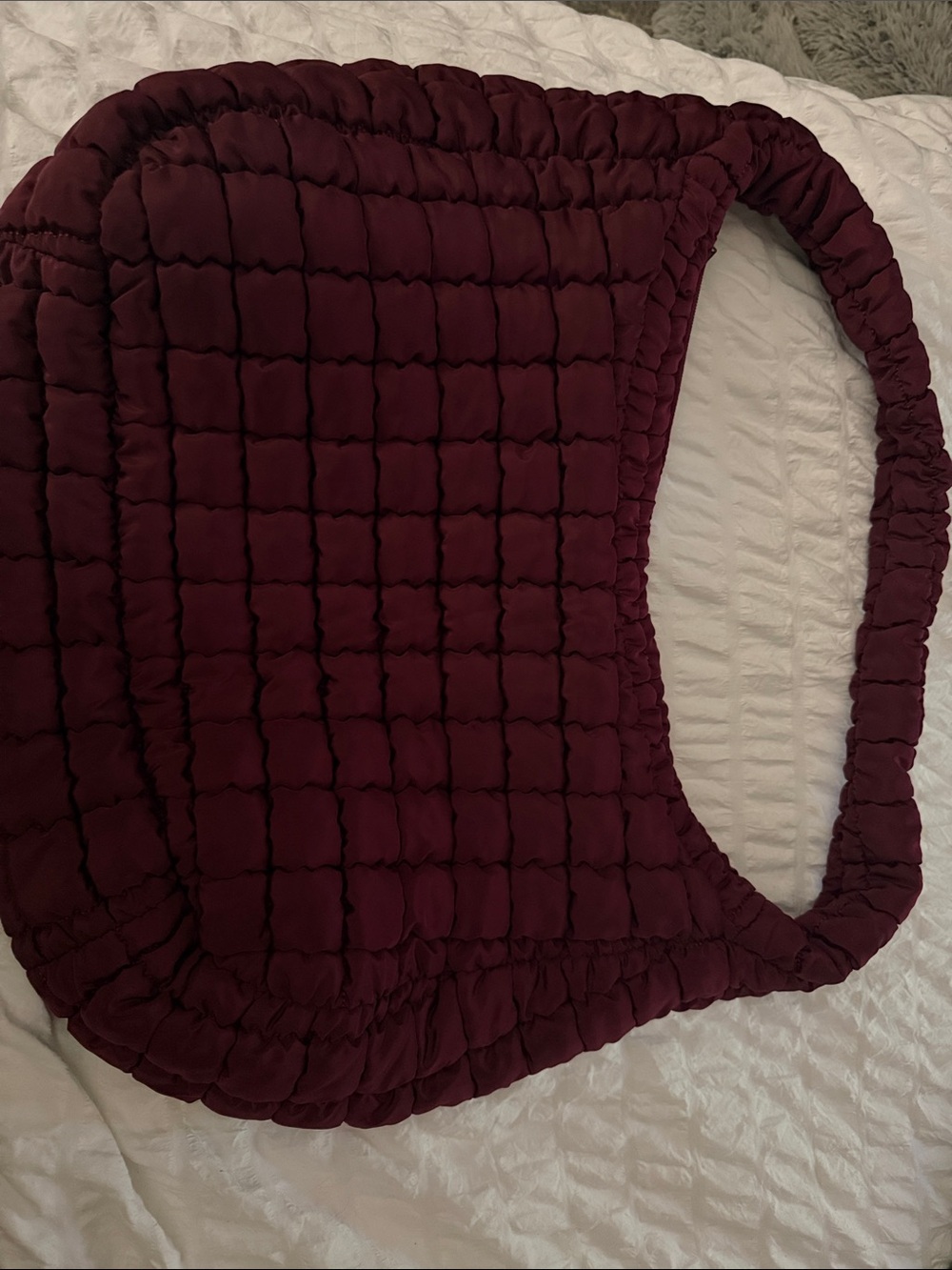 Quilted Burgundy Tote Bag